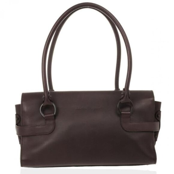 Salvatore Ferragamo Dark Brown Leather Handbag - Picture 7 of 16